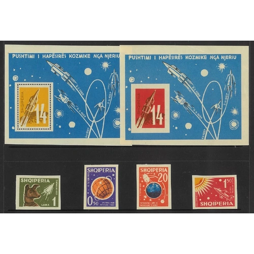 Albania 1962 Space Exploration Imperf Set/4 Stamps & 2 Mini Sheets MUH 6-12