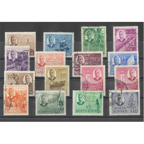 North Borneo 1950-52 KGVI Pictorial Set of 16 Stamps SG356/70 Fine Used 6-20