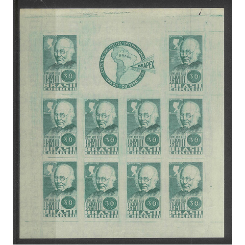 Brazil 1938 "Brapex" Stamp Expo Mini Sheet Scott 465 Mint Lightly Hinged 6-27