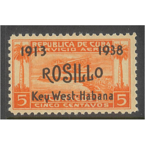 Cuba 1938 Key West-Havana Flight Single Stamp Scott 30 Mint Lightly Hinged 6-41
