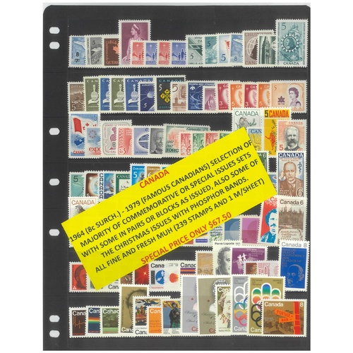 Canada 1964-79 Selection of Commemorative Sets 239 Stamps & 1 Mini Sheet MUH #444
