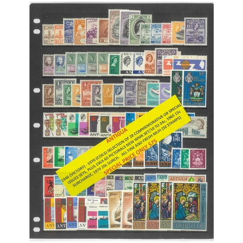 Antigua 1946-70 Selection of 28 Commemorative Sets 92 Stamps MUH #428
