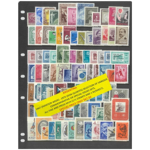 Argentina 1947-75 Selection of Commemorative Sets 171 Stamps & 1 Mini Sheet MUH #471