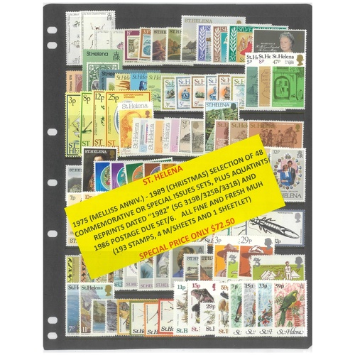 St Helena 1975-89 Selection of 48 Commemorative Sets 193 Stamps & 5 Sheets MUH #422