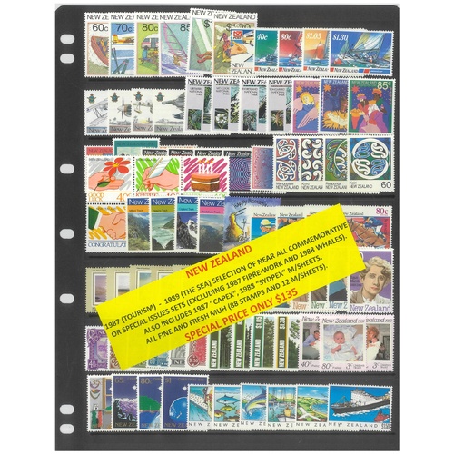 New Zealand 1987-89 Selection of Commemorative Sets 88 Stamps & 12 Mini Sheets MUH #269
