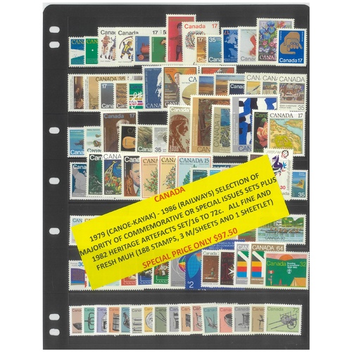 Canada 1979-86 Selection of Commemorative Sets 188 Stamps & 4 Sheets MUH #267