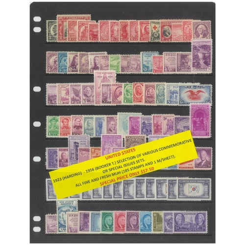 USA 1923-56 Selection of Commemorative Sets 185 Stamps & 1 Mini Sheet MUH #444