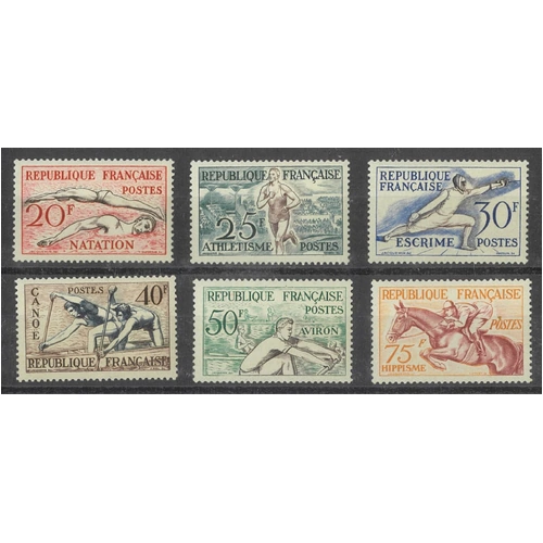France 1953 Sports Set/6 Stamps Scott 700/05 Michel 978/83 Mint Unhinged 9-29