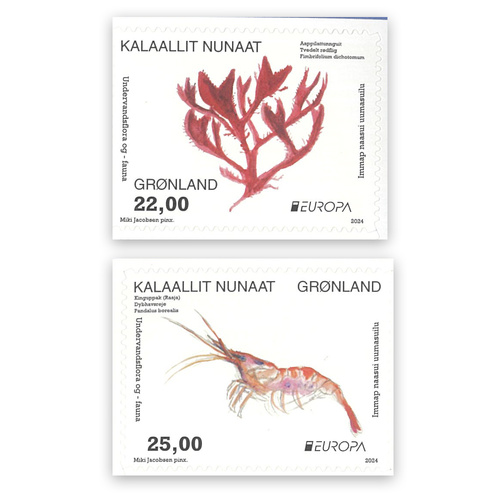 Greenland 2024 Marine Life Set of 2 Stamps Self-adhesive ex booklet MUH 10-11