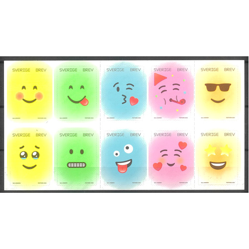 Sweden 2025 "I See You" Emojis Booklet of 10 Self-adhesive Stamps MUH 10-12