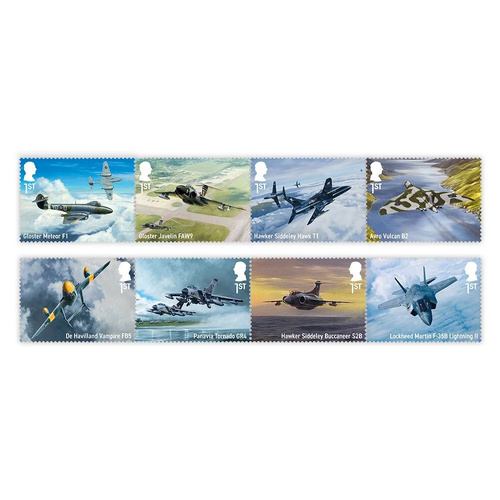 Great Britain 2026 Military Jet Aircraft Stamp Set of 8 MUH