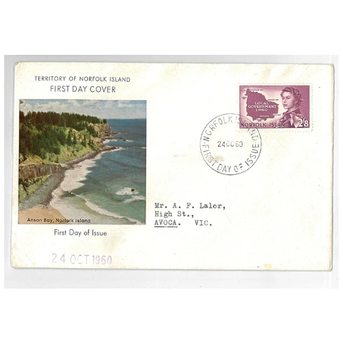 Norfolk Islands 1960(Oct 24) Local Government 2/8 Stamp On First Day Cover 10-26
