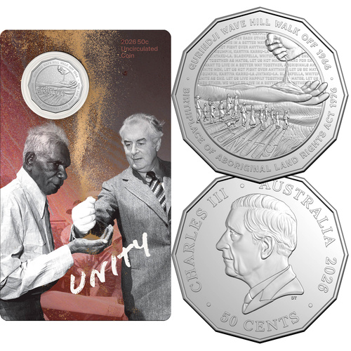 Australia 2026 Wave Hill Walk Off 60th & Aboriginal Land Rights 50th 50c UNC Coin