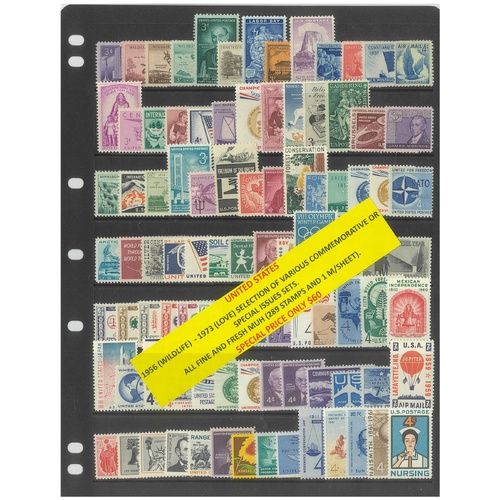 USA 1956-73 Selection of Commemorative Sets 289 Stamps & 1 Mini Sheet MUH #413