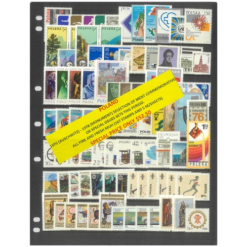 Poland 1975-78 Selection of Commemorative Sets 167 Stamps & 5 Mini Sheets MUH #444