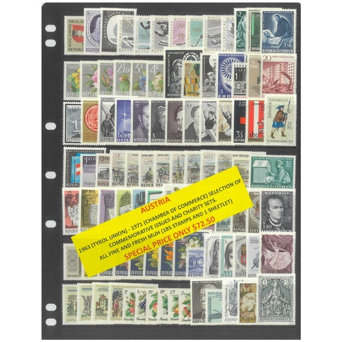 Austria 1963-71 Selection of Commemorative Sets 185 Stamps & 1 Mini Sheet MUH #469