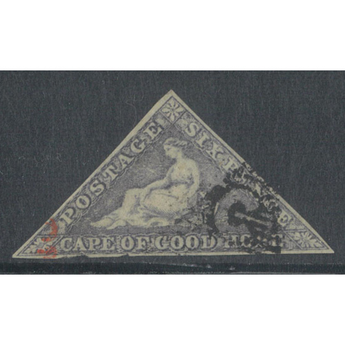 Cape of Good Hope 1853 6d Stamp Lilac/White Paper SG7b Three Clear Even Margins Fine Used 4-1