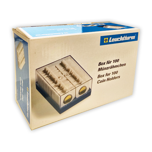 Lighthouse Storage Box for 2x2" Coin Holders up to 100 - Clear Lid, Stackable