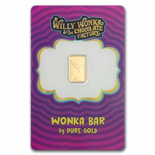 "Willy Wonka & The Chocolate Factory" 1g Pure Gold Wonka Bar PAMP Mint