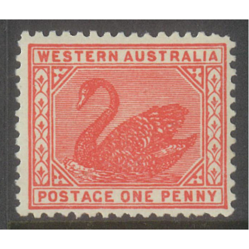 West Australia 1912 Swan Crown/A WMK 1d Stamp Carmine-Red SG139c MUH
