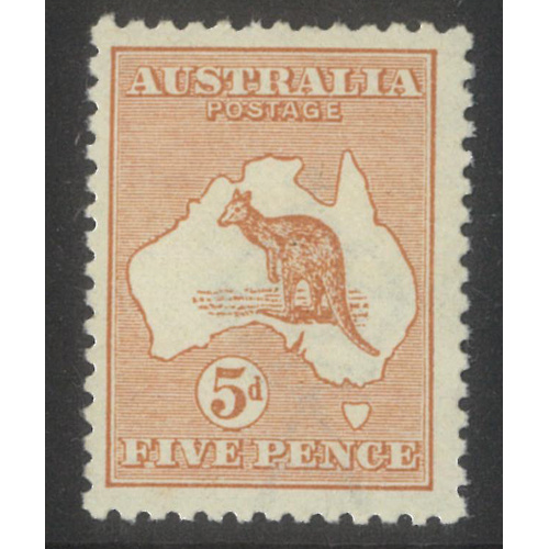 Kangaroo 1st WMK 5d Stamp Chestnut SG8 Mint Unhinged