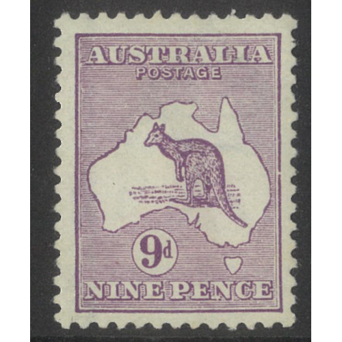 Kangaroo 1st WMK 9d Stamp Violet SG10 Mint Very Lightly Hinged