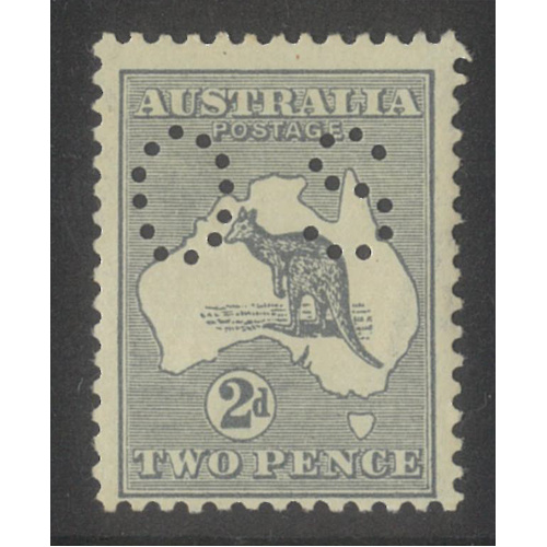 Kangaroo 2nd WMK 2d Stamp Grey  Perf OS BW 6Aba, SG O31 MLH