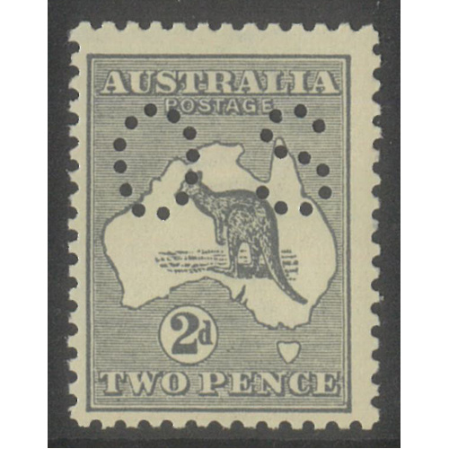 Kangaroo 3rd WMK 2d Stamp Grey Die I Perf OS SG O43, BW 7B MUH
