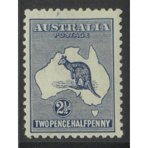 Kangaroo 3rd WMK 2½d Stamp Deep Blue Thin Paper BW 118aa, SG36 MLH