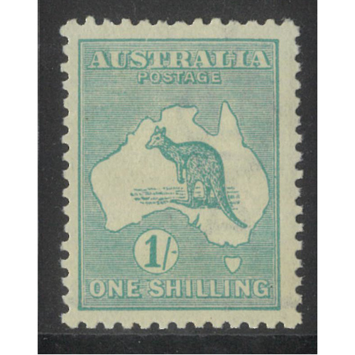 Kangaroo 3rd WMK 1/- Stamp Blue-Green SG40 Mint Unhinged
