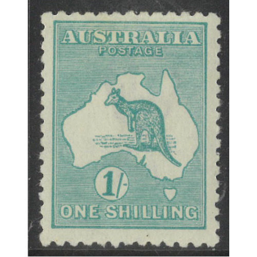 Kangaroo 3rd WMK 1/- Stamp Blue-Green Die II SG41 Mint Lightly Hinged