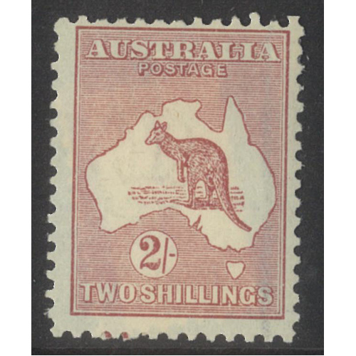 Kangaroo 3rd WMK 2/- Stamp Reddish Maroon (Mullett PTG) BW38C SG74 Fresh MLH