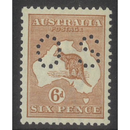 Kangaroo 3rd WMK 6d Stamp Chestnut Perf OS SG O76 Mint Lightly Hinged