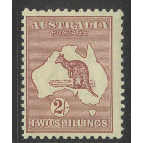 Kangaroo Small Mult WMK 2/- Stamp Maroon SG110 Mint Very Lightly Hinged