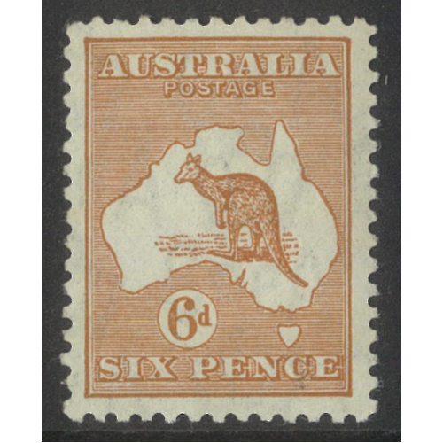 Kangaroo CofA WMK 6d Stamp Chestnut SG132 Mint Unhinged