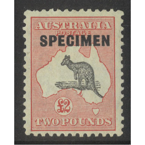 Kangaroo Small Mult WMK £2 Stamp ovpt Specimen BW 57Ax, SG114s MLH
