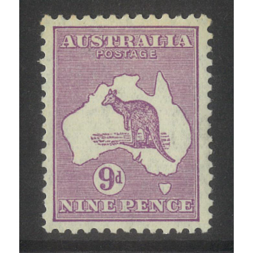 Kangaroo CofA WMK 9d Stamp Violet SG133 Mint Lightly Hinged