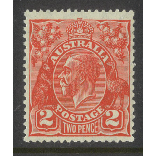 Australia KGV Stamp Small Mult WMK 2d Scarlet Die III p13½x12½ SG99a MUH