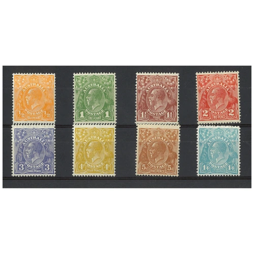 Australia 1931-36 KGV CofA Watermark Set of 8 Stamps to 1/4 SG124/31 MLH