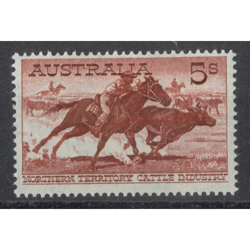 Australia 1964 Stockman 5s Stamp "White Paper" SG 327a Mint Unhinged
