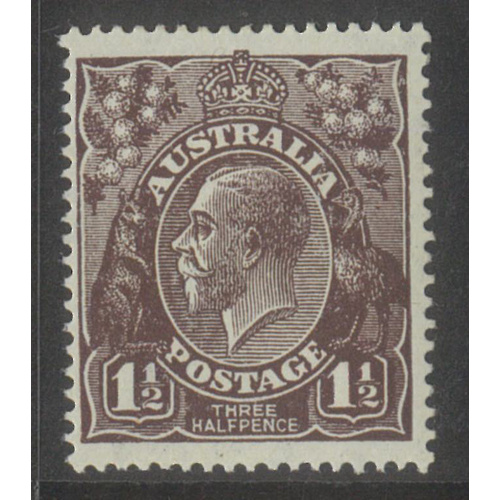 Australia KGV Stamp Large Mult WMK Inverted 1½d Black-Brown BW84Aa SG51w MUH
