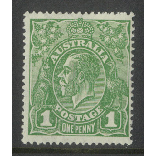 Australia KGV Stamp Single Crown WMK Inverted 1d Green SG76w MUH