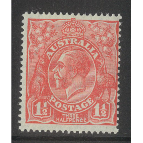 Australia KGV Stamp Small Mult WMK Inverted p14 1½d Scarlet SG87w MUH