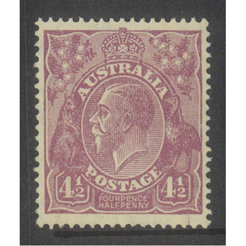 Australia KGV Stamp Small Mult WMK p14 4½d Violet SG92 MUH