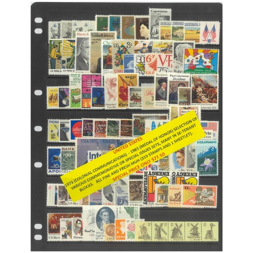 USA 1973-83 Selection of Various Commemorative Sets 319 Stamps & 1 Sheetlet MUH #469