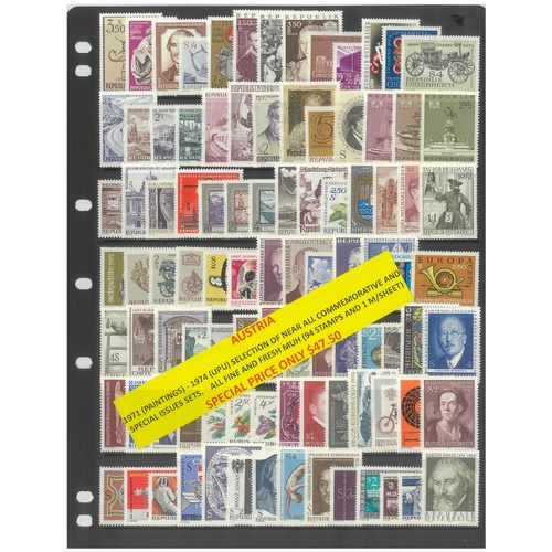Austria 1971-74 Selection of Commemorative Sets 94 Stamps & 1 Mini Sheet MUH #265