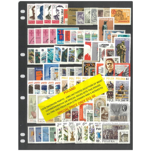 Poland 1978-82 Selection of Most Commemorative Sets 178 Stamps & 5 Mini Sheets MUH #259