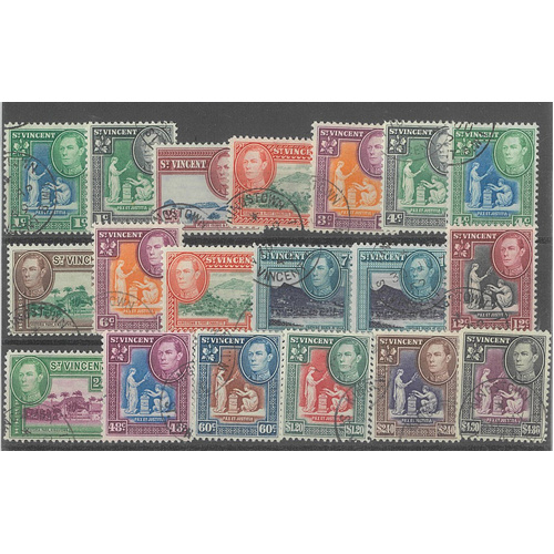 St Vincent 1949-52 KGVI Pictorial Set of 19 Stamps SG164/77 Very Fine Used #4-2