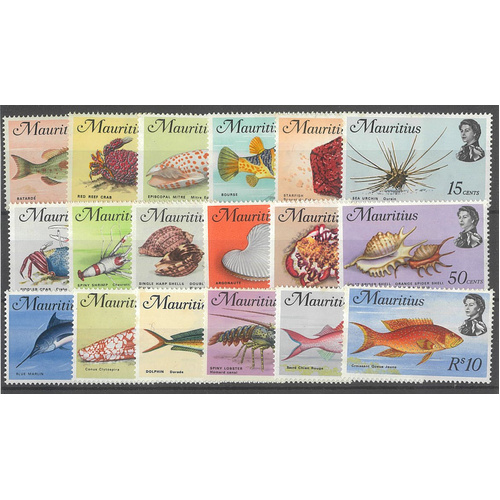 Mauritius 1972-74 Marine Life Set of 18 Stamps SG437/54 MUH #4-5
