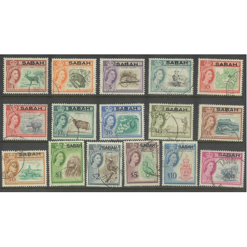 Malaysia Sabah 1964 Overprint on North Borneo Set/16 Stamps SG408/23 FU #4-13